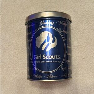 Girl Scouts Blue Tin Container - empty